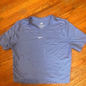 Nike Essentials slim cropped t-shirt in blue